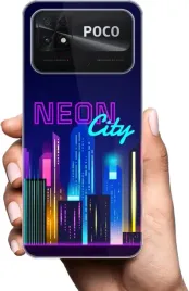 etui-na-xiaomi-poco-c40-telefon-wzory-neonowe