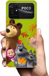 etui-na-xiaomi-poco-c40-telefon-wzory-masza-i-niedzwiedz