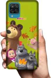 etui-na-samsung-galaxy-a12-telefon-wzory-masza-i-niedzwiedz