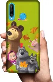 etui-na-huawei-p30-lite-telefon-wzory-masza-i-niedzwiedz