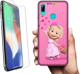 etui-na-huawei-p-smart-2019-telefon-wzory-masza-i-niedzwiedz-szklo