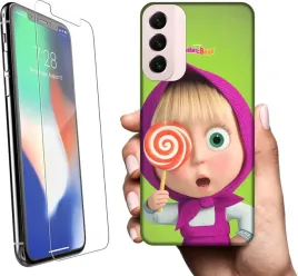 etui-na-samsung-galaxy-s22-telefon-wzory-masza-i-niedzwiedz-szklo