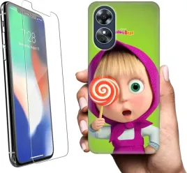 etui-na-oppo-a17-telefon-wzory-masza-i-niedzwiedz-szklo