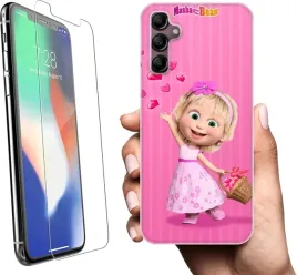 etui-na-samsung-galaxy-a14-5g-telefon-wzory-masza-i-niedzwiedz-szklo