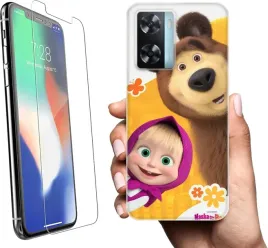 etui-na-oppo-a57s-telefon-wzory-masza-i-niedzwiedz-szklo