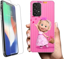 etui-na-samsung-galaxy-a33-5g-telefon-wzory-masza-i-niedzwiedz-szklo
