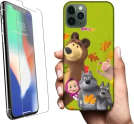 etui-na-apple-iphone-11-pro-max-telefon-wzory-masza-i-niedzwiedz-szklo