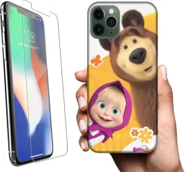 etui-na-apple-iphone-11-pro-telefon-wzory-masza-i-niedzwiedz-szklo