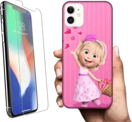 etui-na-apple-iphone-11-telefon-wzory-masza-i-niedzwiedz-szklo
