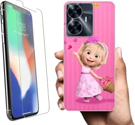 etui-na-realme-c55-telefon-wzory-masza-i-niedzwiedz-szklo