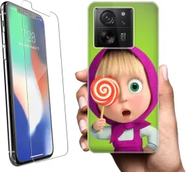 etui-na-xiaomi-13t-telefon-wzory-masza-i-niedzwiedz-szklo