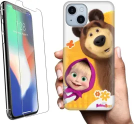 etui-na-apple-iphone-14-plus-telefon-wzory-masza-i-niedzwiedz-szklo