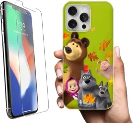 etui-na-apple-iphone-15-pro-telefon-wzory-masza-i-niedzwiedz-szklo
