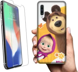 etui-na-samsung-galaxy-a30s-telefon-wzory-masza-i-niedzwiedz-szklo