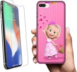 etui-na-apple-iphone-8-plus-telefon-wzory-masza-i-niedzwiedz-szklo