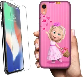 etui-na-apple-iphone-xr-telefon-wzory-masza-i-niedzwiedz-szklo