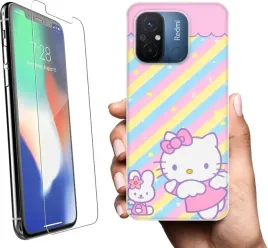 etui-na-xiaomi-redmi-12c-telefon-wzory-hello-kitty-szklo