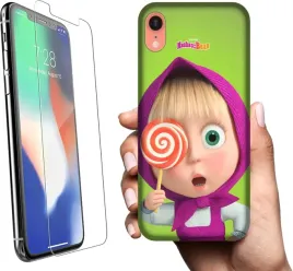etui-na-apple-iphone-xr-telefon-wzory-masza-i-niedzwiedz-szklo