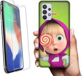 etui-na-samsung-galaxy-m32-5g-telefon-wzory-masza-i-niedzwiedz-szklo