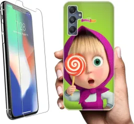 etui-na-samsung-galaxy-m34-5g-telefon-wzory-masza-i-niedzwiedz-szklo