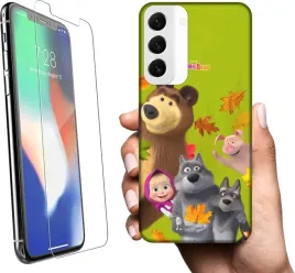 etui-na-samsung-galaxy-s22-telefon-wzory-masza-i-niedzwiedz-szklo