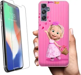 etui-na-samsung-galaxy-m34-5g-telefon-wzory-masza-i-niedzwiedz-szklo