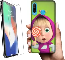 etui-na-huawei-p30-lite-telefon-wzory-masza-i-niedzwiedz-szklo