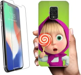 etui-na-xiaomi-redmi-note-9s-telefon-wzory-masza-i-niedzwiedz-szklo
