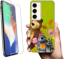 etui-na-samsung-galaxy-s23-telefon-wzory-masza-i-niedzwiedz-szklo