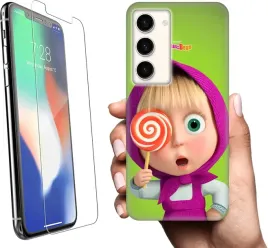 etui-na-samsung-galaxy-s23-telefon-wzory-masza-i-niedzwiedz-szklo