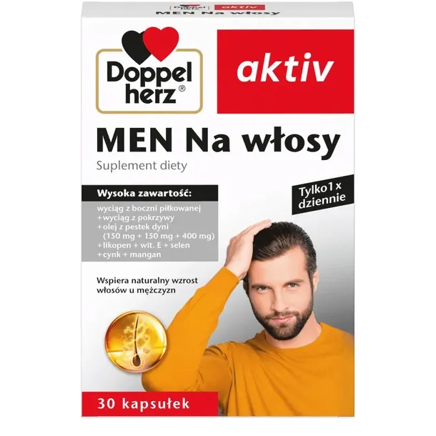 Doppelherz® aktiv MEN Na włosy, 30 tabletek