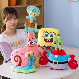 zestaw-6x-maskotka-spongebob-krab-slimak-skalmar-patryk-plankton-30cm