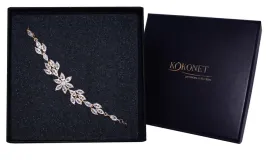 zlota-bransoletka-z-kwiatami-cyrkonie-swarovski-pozlacana-na-slub-prezent