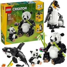 lego-creator-3w1-dzikie-zwierzeta-rodzina-pand-pingwin-orka-626-el-31165