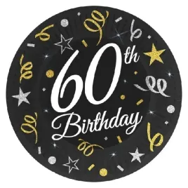talerzyki-papierowe-60th-birthday-czarne-18cm-6-sztuk-pw-t607