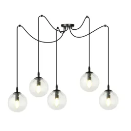 lampa-wiszaca-gigi-5-bl-transparent-pajak-klosze-czarna