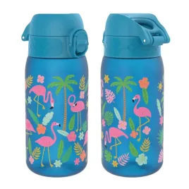 ion8-niebieska-butelka-na-wode-dla-dzieci-we-flamingi-i-palmy-350-ml