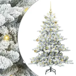 sztuczna-choinka-na-zawiasach-150-cm-z-dekoracyjnymi-lampkami-led-biala