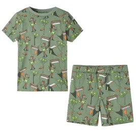 pizama-dziecieca-z-krotkimi-rekawami-khaki-116