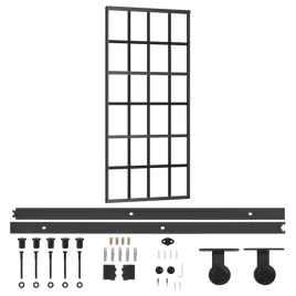 przesuwne-drzwi-szklo-esg-przezroczyste-z-czarna-rama-aluminiowa-90x205