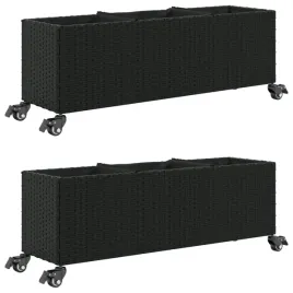 donice-ogrodowe-z-kolkami-2-szt-czarne-107x32x38-cm