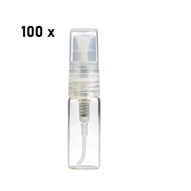 100 x FIOLKA SZKLANA + ZAKRĘCANY ATOMIZER MONIQUE - 2 ML
