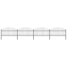 ogrodzenie-ogrodowe-z-wlocznia-stalowe-7145-x-125-cm-czarne