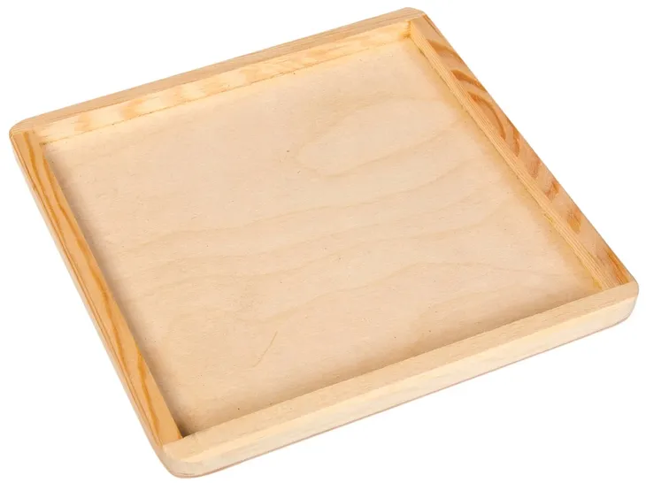 Ramka kwadrat baza ścieżka sensoryczna 20x20cm taca drewniana makrama diy