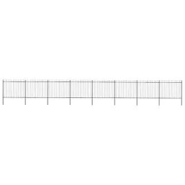 ogrodzenie-ogrodowe-z-wlocznia-stalowe-1426-x-150-cm-czarne