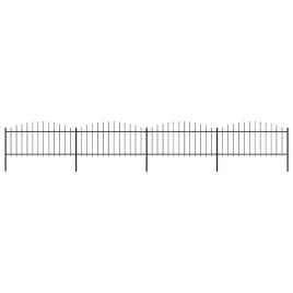 ogrodzenie-ogrodowe-z-wlocznia-stalowe-7145-x-75-cm-czarne
