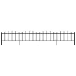 ogrodzenie-ogrodowe-z-wlocznia-stalowe-7145-x-150-cm-czarne