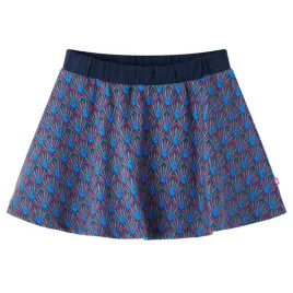 dziecieca-spodniczka-rozkloszowana-granatowa-z-wzorem-pawie-rozmiar-140