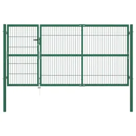 furtka-ogrodzeniowa-z-stali-malowanej-proszkowo-zielona-350x140-cm