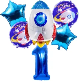 balony-1-urodziny-chlopiec-rakieta-niebieska